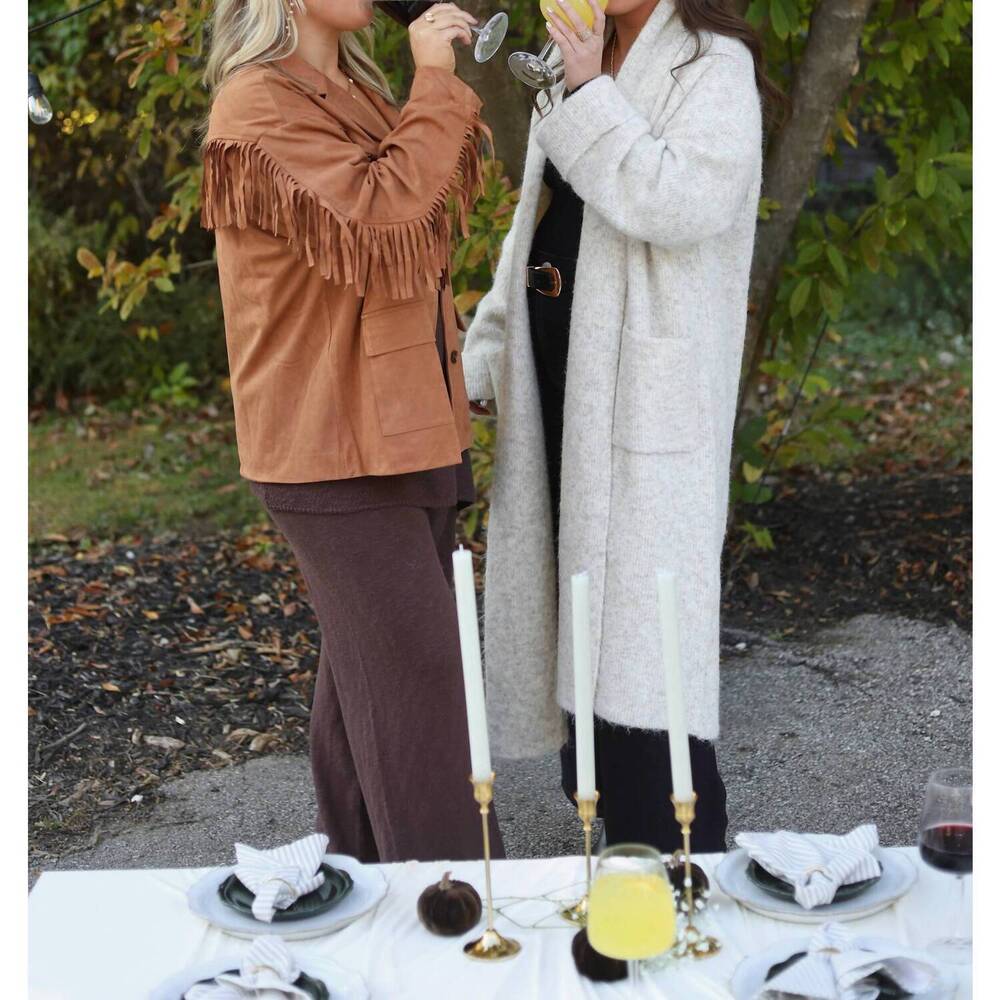 NEW BLUE BLUSH the sawyer suede fringe jacket in camel - Picture 5 of 5